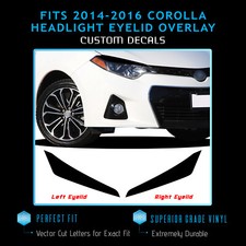 For 2014-2016 Toyota Corolla Headlight Eyelid Set Trim Overlay Decals - Matte For 2014-2016 Toyota Corolla Headlight Eyelid Set Trim Overlay Decals - Matte