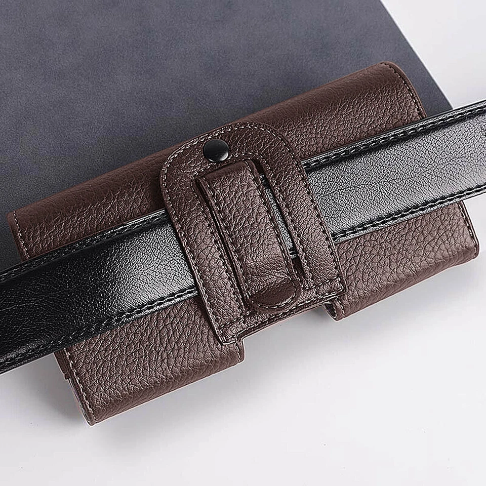 For iPhone 15 Plus 15 Pro/Pro Max Leather Carry Pouch Belt Clip Loops Case Cover - Image 4 of 4