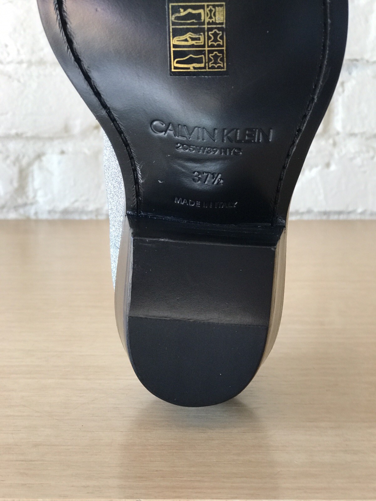 Calvin Klein 205w39nyc Glitter Shiny Cowboy Western Ankle Boots Silver EU 37.5 image 10