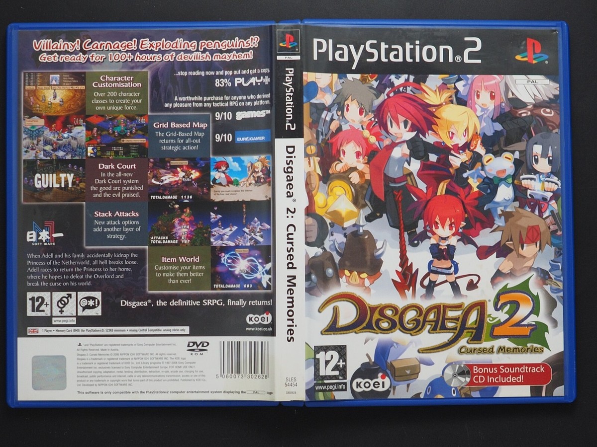 Disgaea 2: Cursed Memories w/ Soundtrack CD (PS2 Game) COMPLETE