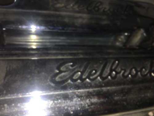 VINTAGE EDELBROCK CHROME VALVE COVERS & GASKETS 7590 FOR PONTIAC 61-76 - Picture 4 of 11