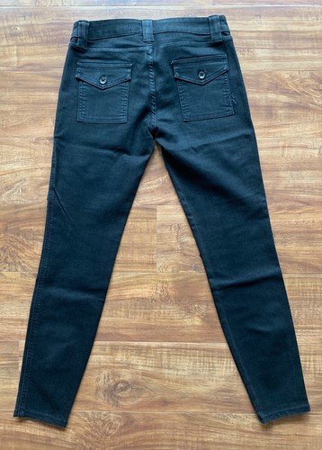 RICH & SKINNY Womens Black Coated Cargo Pockets Pants Bottom Size 28 - 第 1/24 張圖片