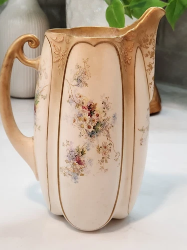 Royal Doulton Burslem Hand Painted Floral Jug Pitcher Vase Made In England