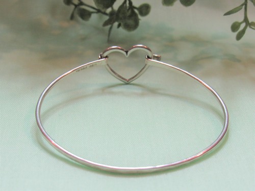 JAMES AVERY Hammered Wire Heart Hook-On Bracelet Sterling Silver Retired 2.25D - Picture 4 of 5