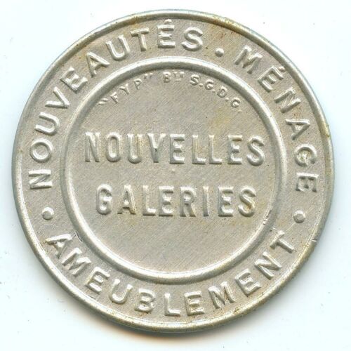 Timbre Monnaie Paris Nouvelles Galeries 10 Centimes Rouge - Bild 1 von 2