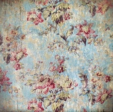 FabScraps, Heritage, Dusty Floral  2 pgs, 8 x 8", Flower Cardstock, Grunge, Blue