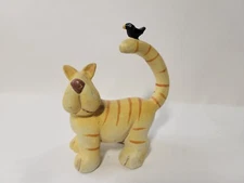 Crazy Mountain Country Cat w/Crow Resin Cat Figurine 3-1/8" H