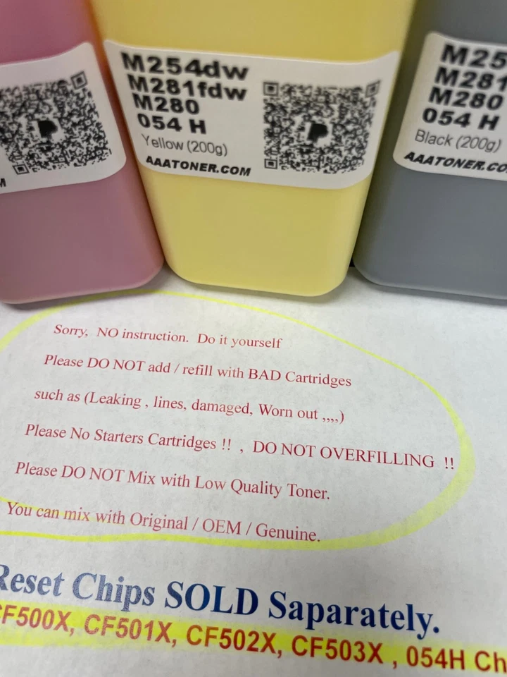 (200g x 4) Toner Refill for HP Color M254, M280, M281 (CF500A/X ~ CF503A/X), 054 - Image 3 of 4