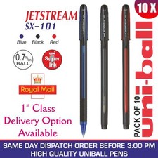 UNI-BALL JETSTREAM SX-101 0.7mm BALL PEN- BLACK/BLUE/RED PACK OF 10