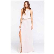 Show Me Your Mumu Womens Heather Halter Dress Beige Cream Size XXS