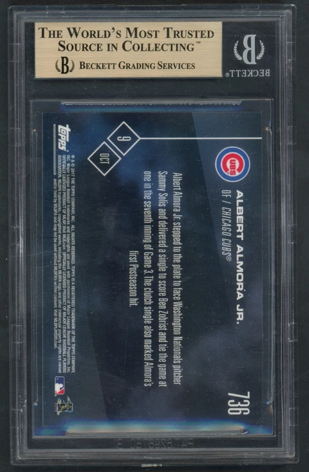 2017 Topps Now Albert Almora Chicago Cubs #736 BGS 9.5 GEM MINT /463 NLDS - Image 2 of 2