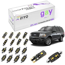 12pcs Xenon White LED Interior Dome Light Kit For Ford Expedition 2007-2017 Lamp