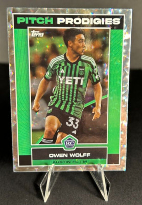 2023 Topps MLS Soccer Pitch Prodigies Owen Wolff (RC) #162 Icy White Foil
