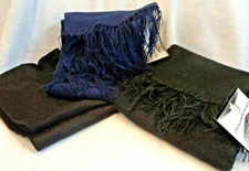 Scarf Bundle  Set of Three  Black & Navy  NEW WITH TAGS  Cotton