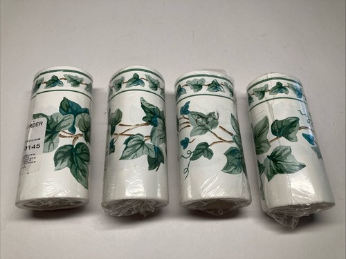 VTG Wall Paper Borders Ivy Leaves Vine Country White 3.75” 4 yds - NOS Set of 4 - Picture 1 of 5