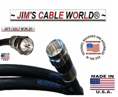 JIMSCABLEWORLD 11 Ft Digital HD Quality Black 75Ω Tri-Shield RG~6 Coaxial Cable