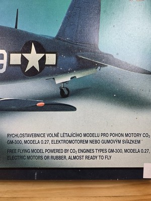 Flying Styro F4U-1 Corsair 1/20 Scale Flying Model Airplane Kit- R
