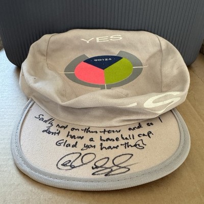 YES 90125 Tour Cap Signed by Rick Wakeman with Personal Dedication Rare