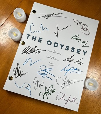 The Odyssey Script Signed- Autograph Reprints- Christopher Nolan, Matt Damon