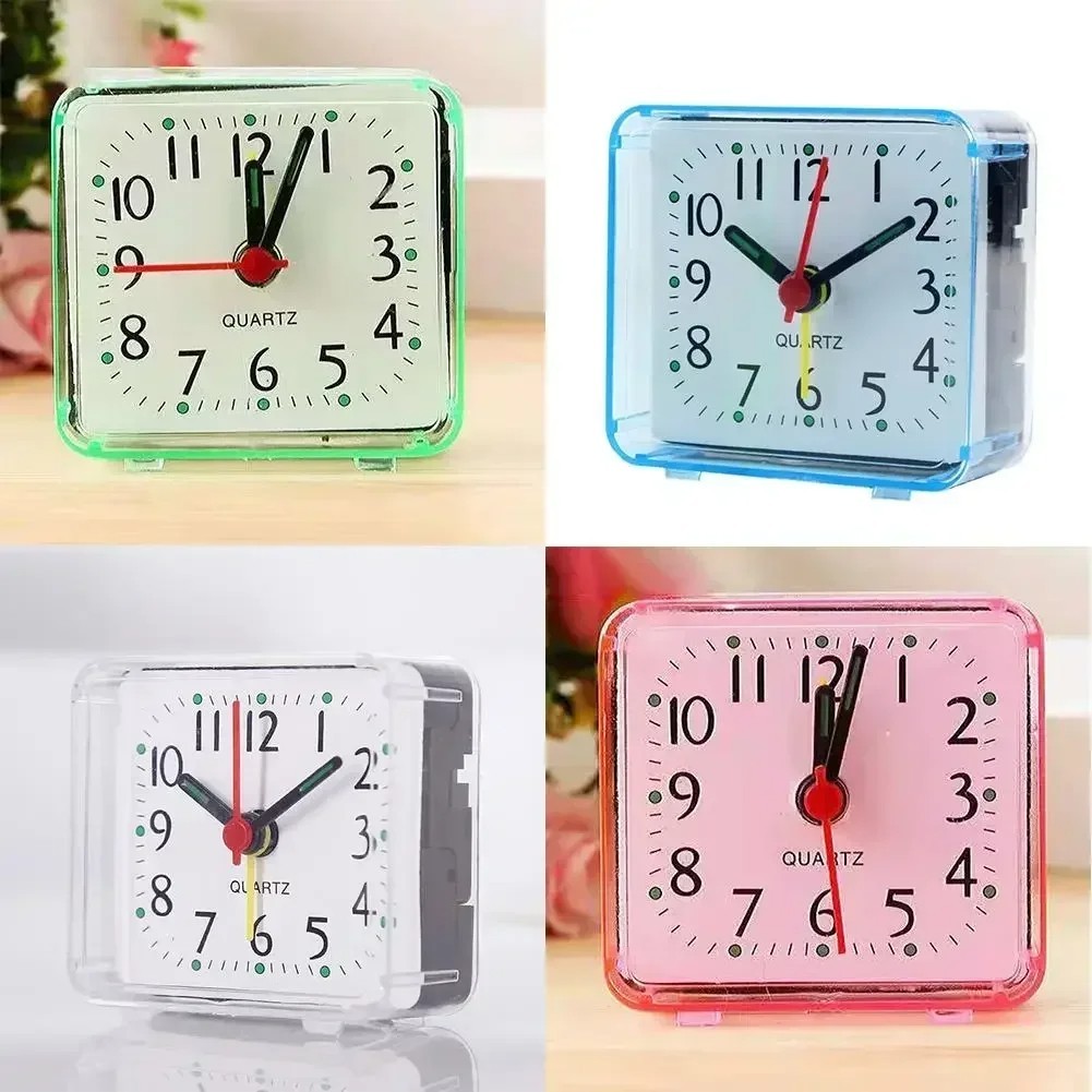 Silent Compact & Portable Alarm Clock Travel Quartz Beep Alarm Clock Small Cute
