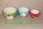 Set of 3 Ceramic Nesting Christmas Bowls - Boston Warehouse - Santa Snowman Deer — photo 3
