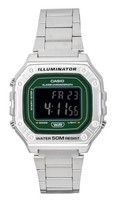 Casio Digital Edelstahl Quarz GrüN Zifferblatt 50M W-218HD-3AV Herrenuhr