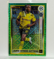 2022-23 Merlin Chrome UCC #31 Jamie Bynoe-Gittens Green /99 RC ROOKIE CARD. rookie card picture
