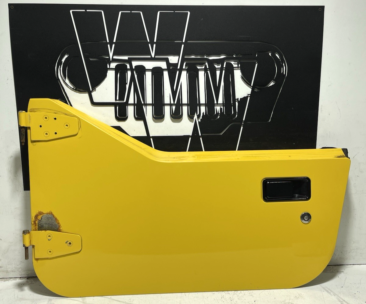 Solar Yellow PYH Driver Left Half Door NO PANELS 97-06 Jeep TJ