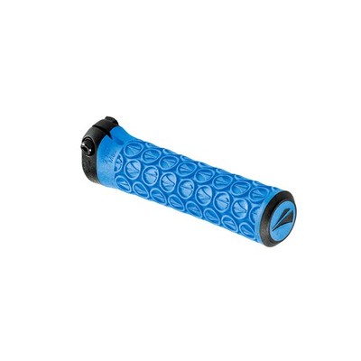 SDG Slater Jr Lock-On MTB Grips - Cyan Blue, Dual Density, Vibration Damping