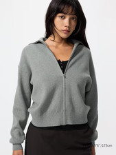 UNIQLO Women Smooth Cotton Full Zip Cardigan | Multiple Colors
