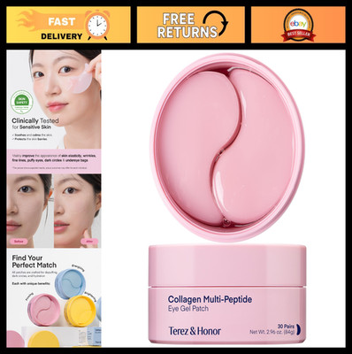 Peptide Collagen Under Eye Patches - 60 Hydrogel Masks for Puffy Eyes, Dark Circ