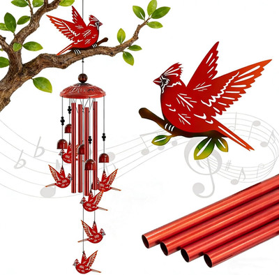 Cardinal Wind Chimes for Outside, Cardinals Gifts for Women,Memorial/Birthday Gi
