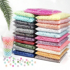 1000x Faux Pearl Beads Colorful Straight Hole 3-10mm Beads for Making Jewellery