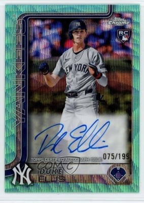 2025 Topps Chrome Rookie Aqua Wave Refractor /199 Duke Ellis #RA-DE Auto RC p8v