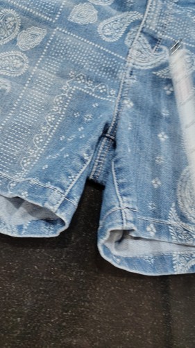 jeans corto donna one direction blu denim fantasia paisley taglia 10 - Foto 5 di 6