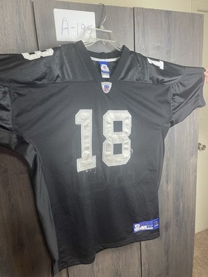 Vintage Los Angeles Raider Randy Moss #18 Jersey Adult Size 52 Black Silver
