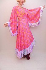 Boho Hippie Sari Flared Wrap Dress