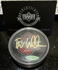 UDA auto PUCK NHL Entry Draft ELIAS LINDHOLM Upper Deck Authenticated Autograph