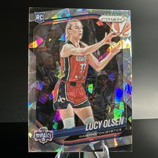 2025 Panini WNBA Prizm #104 Lucy Olsen Rookie Cracked Ice Mystics RC