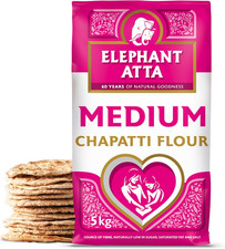 Medium Chapatti Flour 5Kg | Atta Flour for Roti, Naan & Baking | Bulk Pack 1.99 per kilo