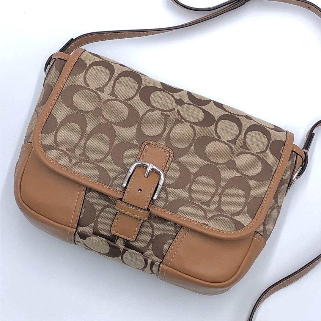 Coach Signature Shoulder Bag Canvas Beige Authentic G01081120 thumbnail 17