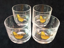Set of 4 Mount Gay Rum Barbados Lowball Hard Plastic Bar Glasses Oval Base