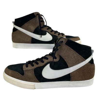 Nike Dunk High Premium Size 15 Brown Black Suede Rare Custom ID Mocha Mens