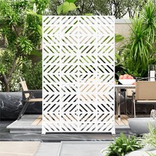 Metal White Outdoor Divider for Patio Balcony Living Room Bathroom, 72'' x 44'