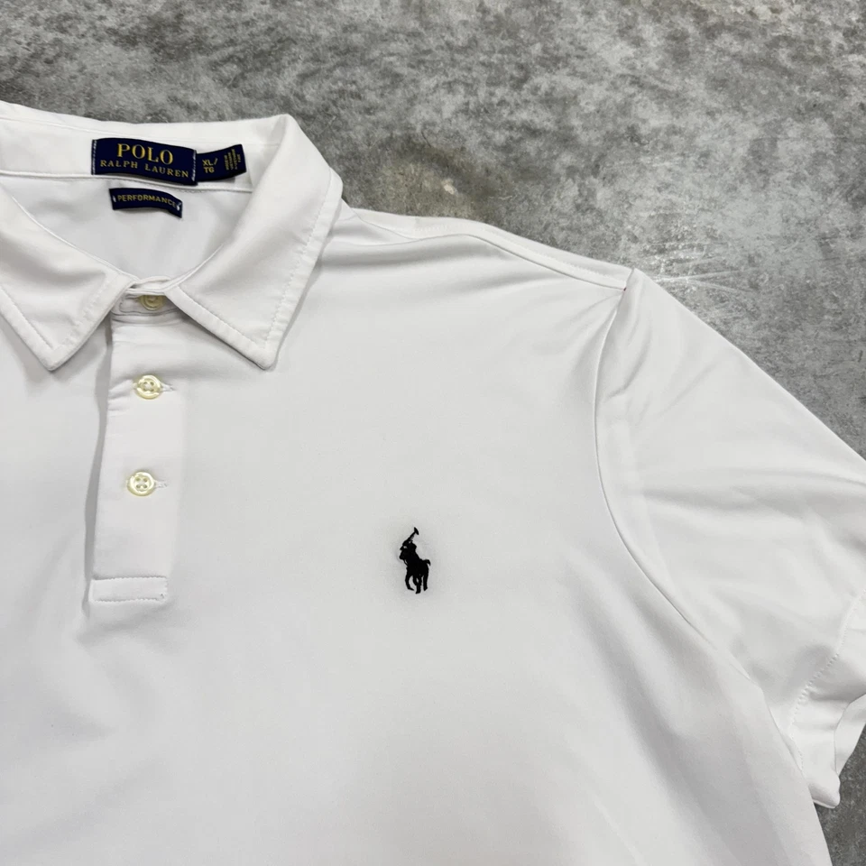 Polo Ralph Lauren Polo Shirt Mens XL White Performance Golf Stretch Athletic - Image 4 of 4