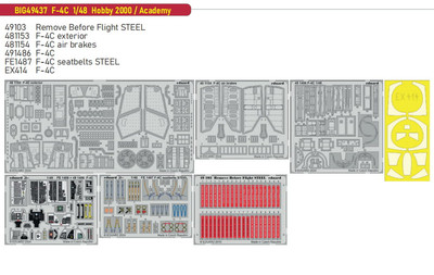 Eduard 1/48 F-4C Phantom II Super Detail Set for Hobby 2000/Academy kits