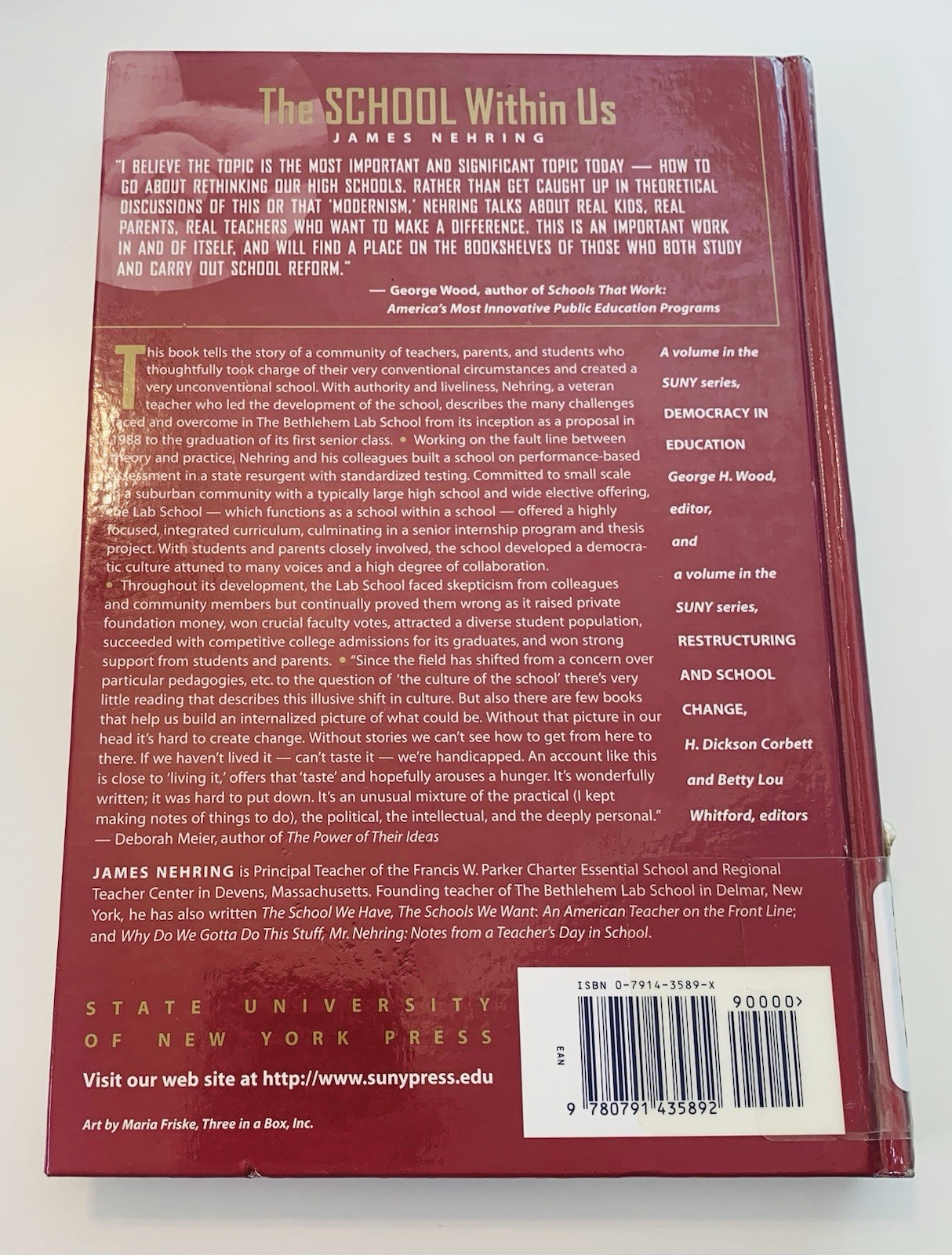 The School within Us James Nehring 1998 Hardcover Innovative Public School