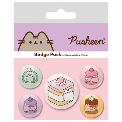 Original Pusheen Süßigkeiten 5 Stück Abzeichen Set Button Anstecker süß Kätzchen Kuchen Katze