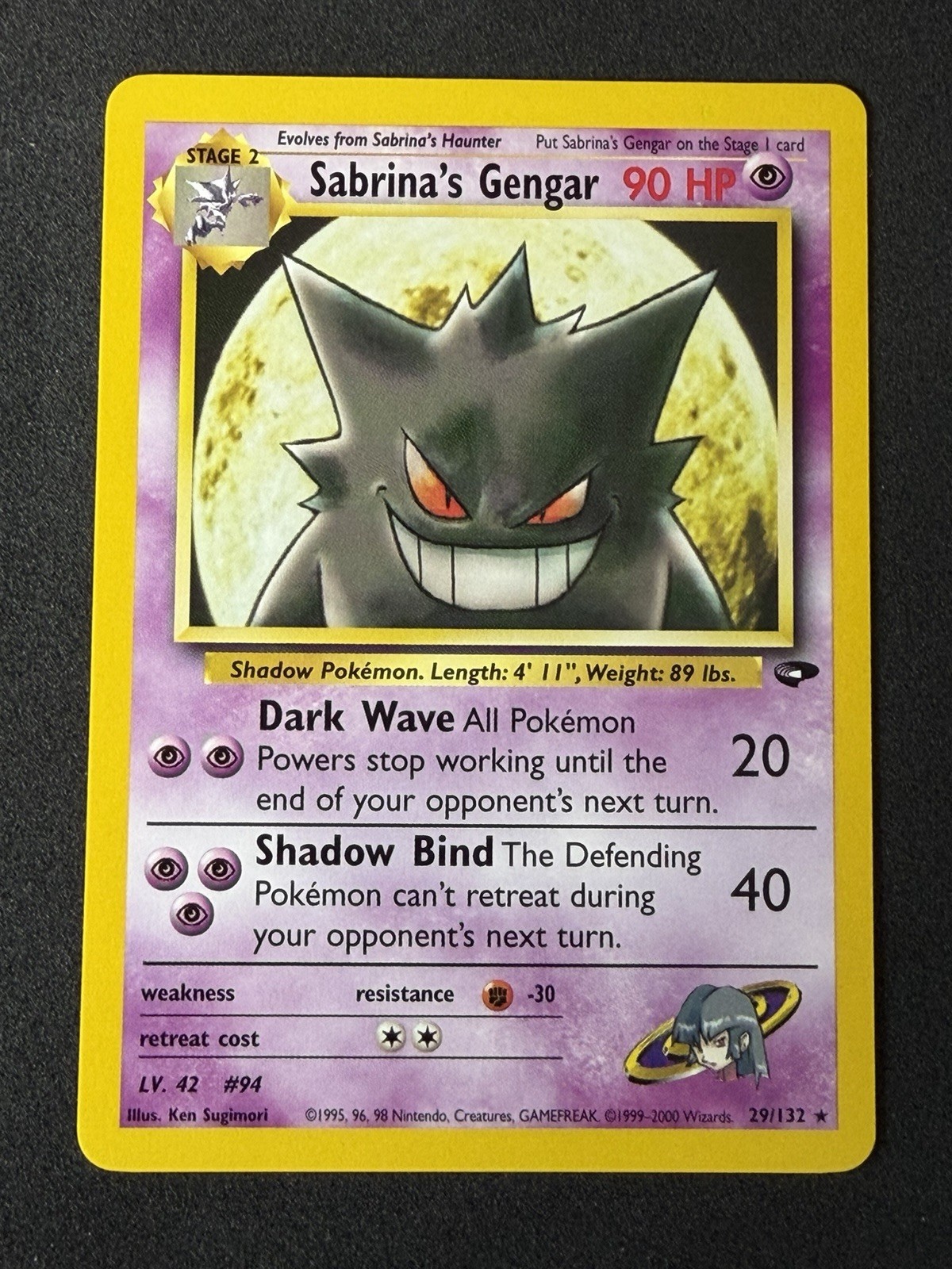 Mint 💎Pokemon Sabrina’s Gengar Unlimited Gym Challenge #29 Printer Hickey ERROR