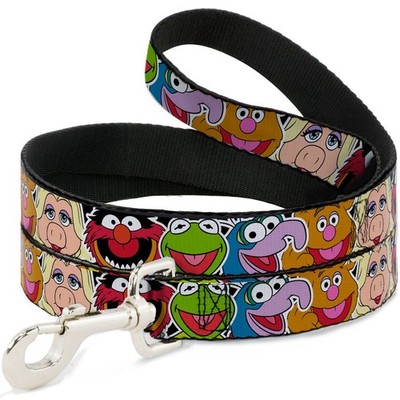 Black Muppets Faces Close Up Dog Leash 1.0 Inch Wide 6 Feet Long 1 PCS
